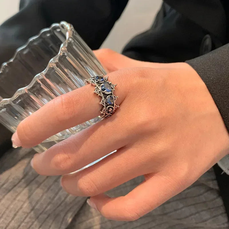 Antique Lolita Gothic Heart Cross Ring