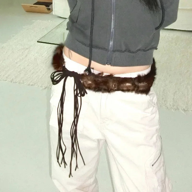 Antique Gothic Hairy Patchwork Bind Girdle