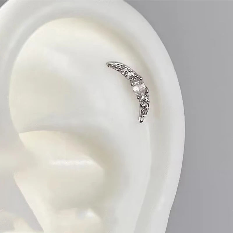 Shiny Saturn 316L Stainless Steel Stud Earring