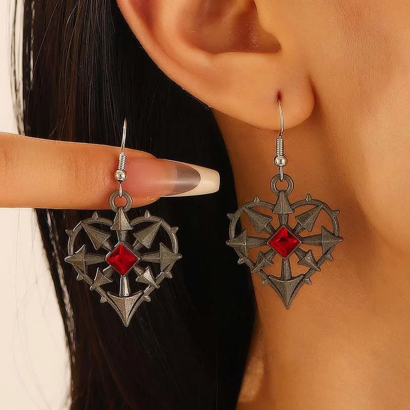 Dark Spiky Ebony Flow Oil Love Earring