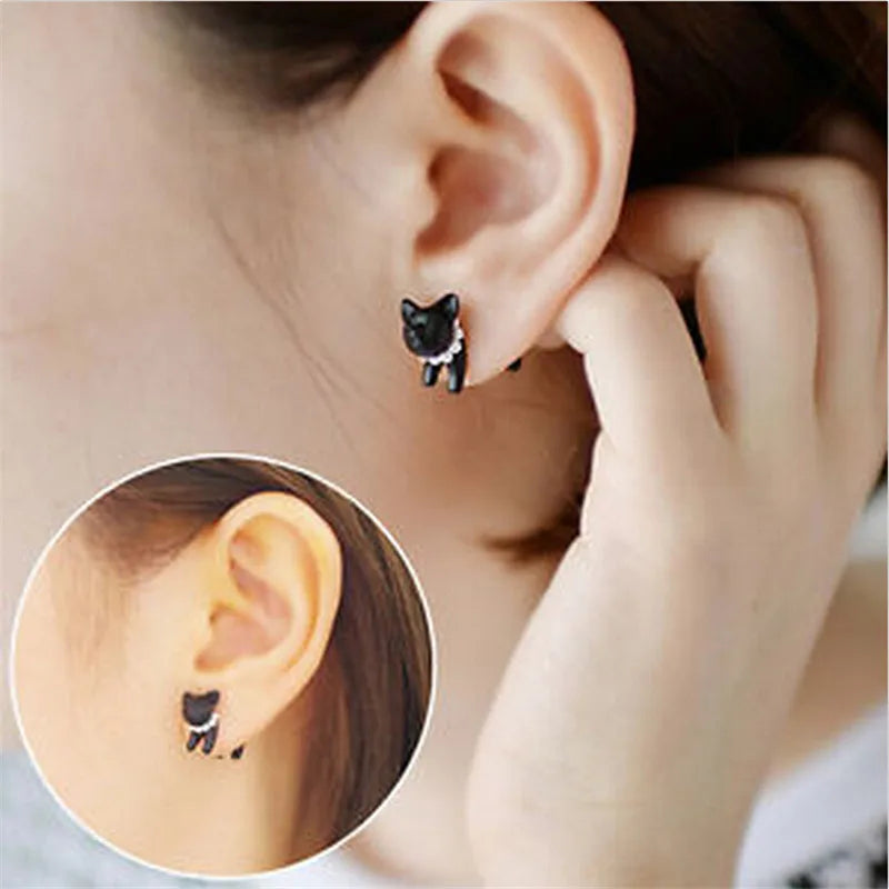 Halloween Dark Spider Amulet Stud Earring