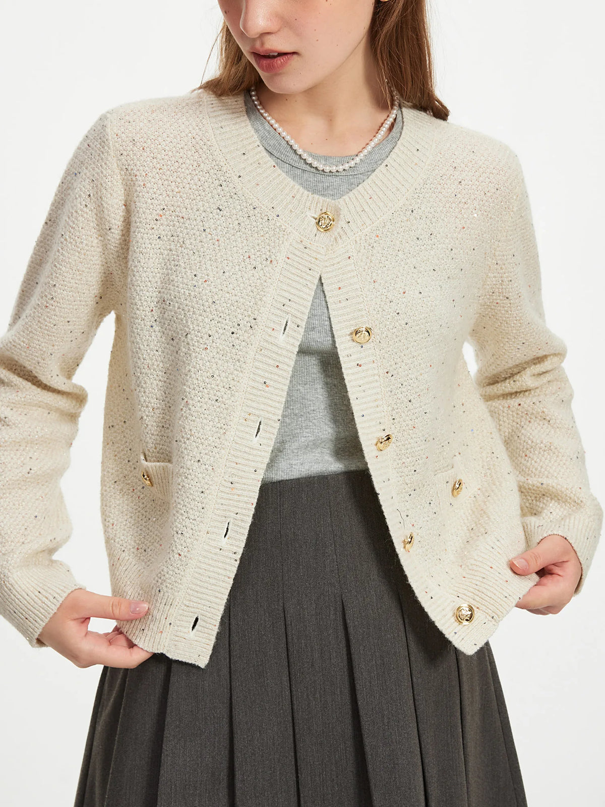 Round Neck Casual Knit Autumn Cardigan