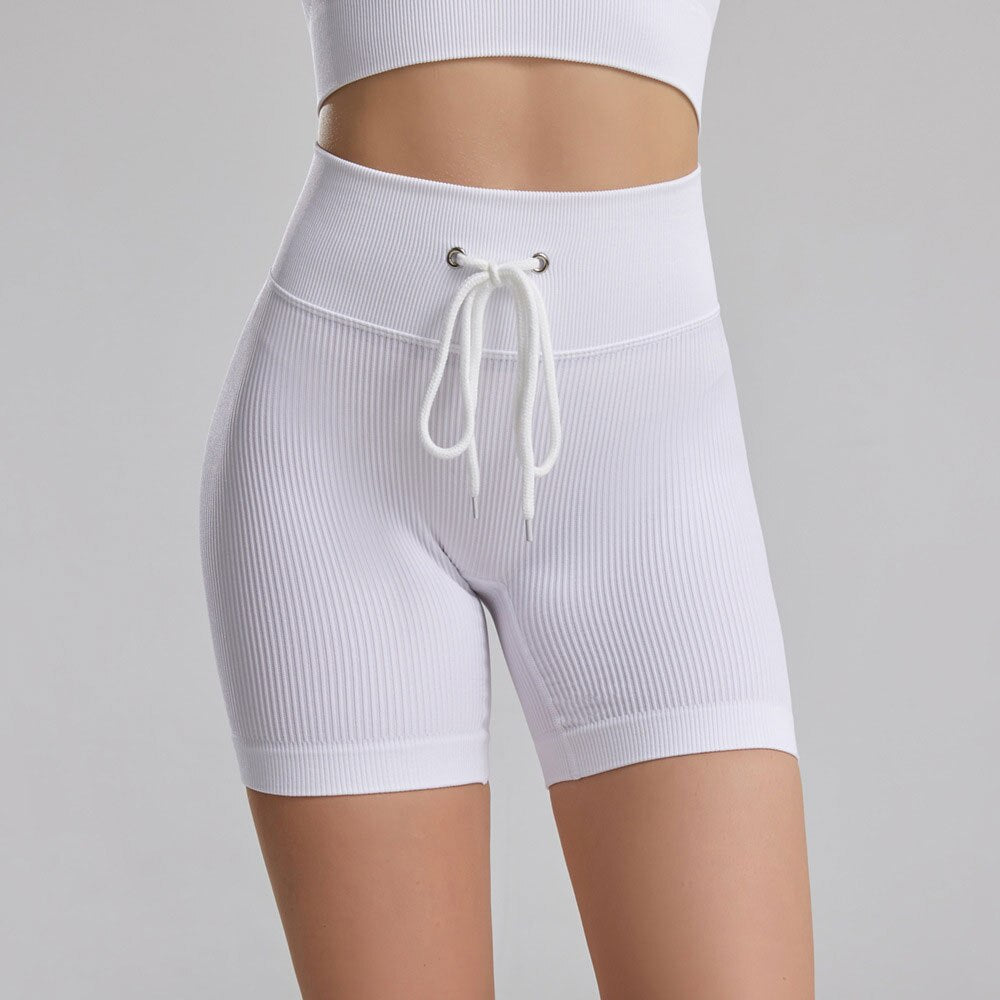 KittenAlarm - Mojoyce Ribbed Yoga Pants Women Seamless Push Up Sport Leggings Fitness Pants Tights Gym Workout Drawstring Scrunch Legging