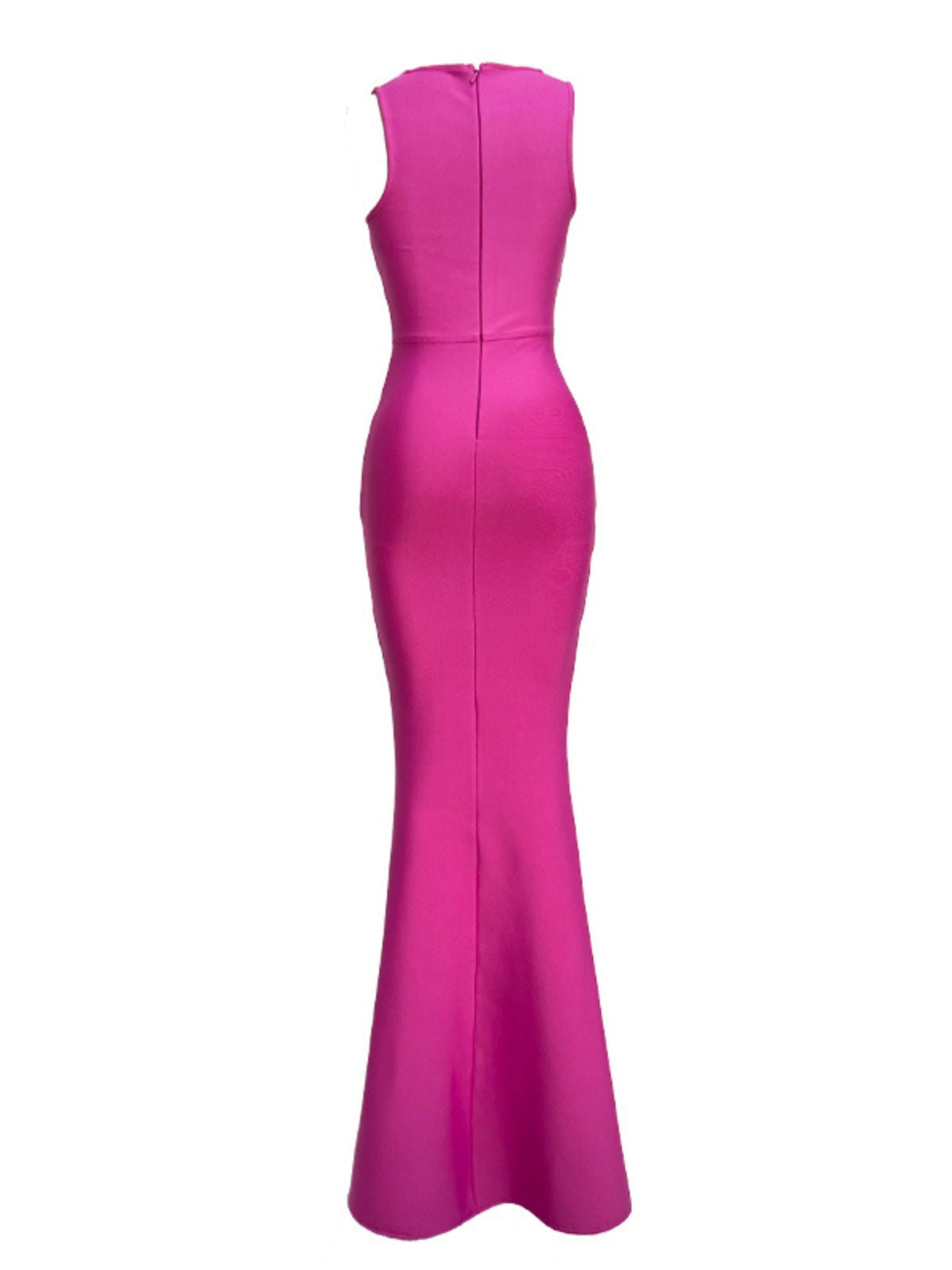 Square Neck Sleeveless Bandage Mermaid Maxi Dress - View 7