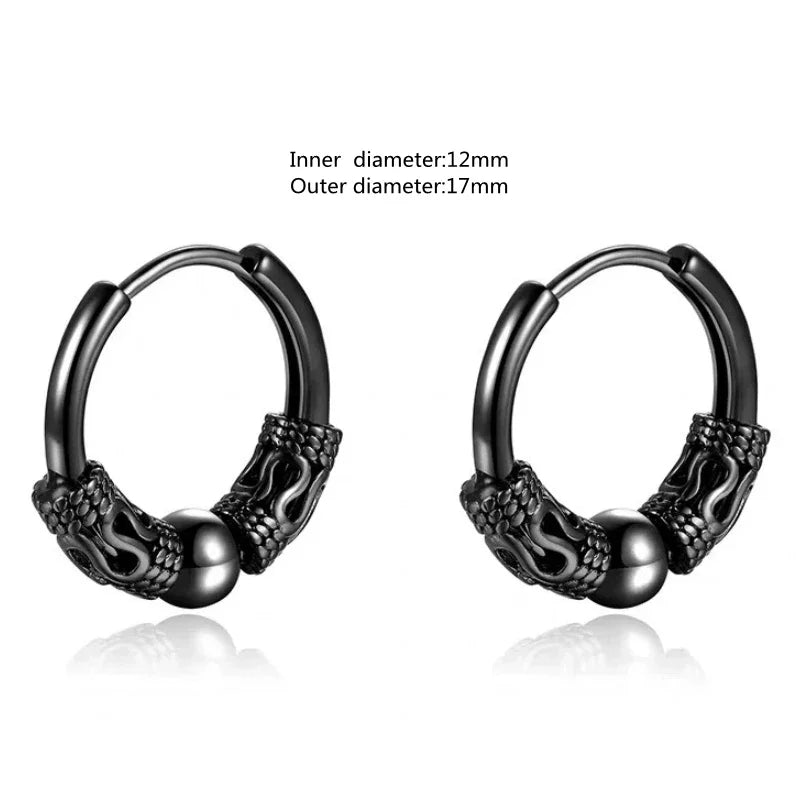 Dark Black Skull Awl Rock Declaration Earring