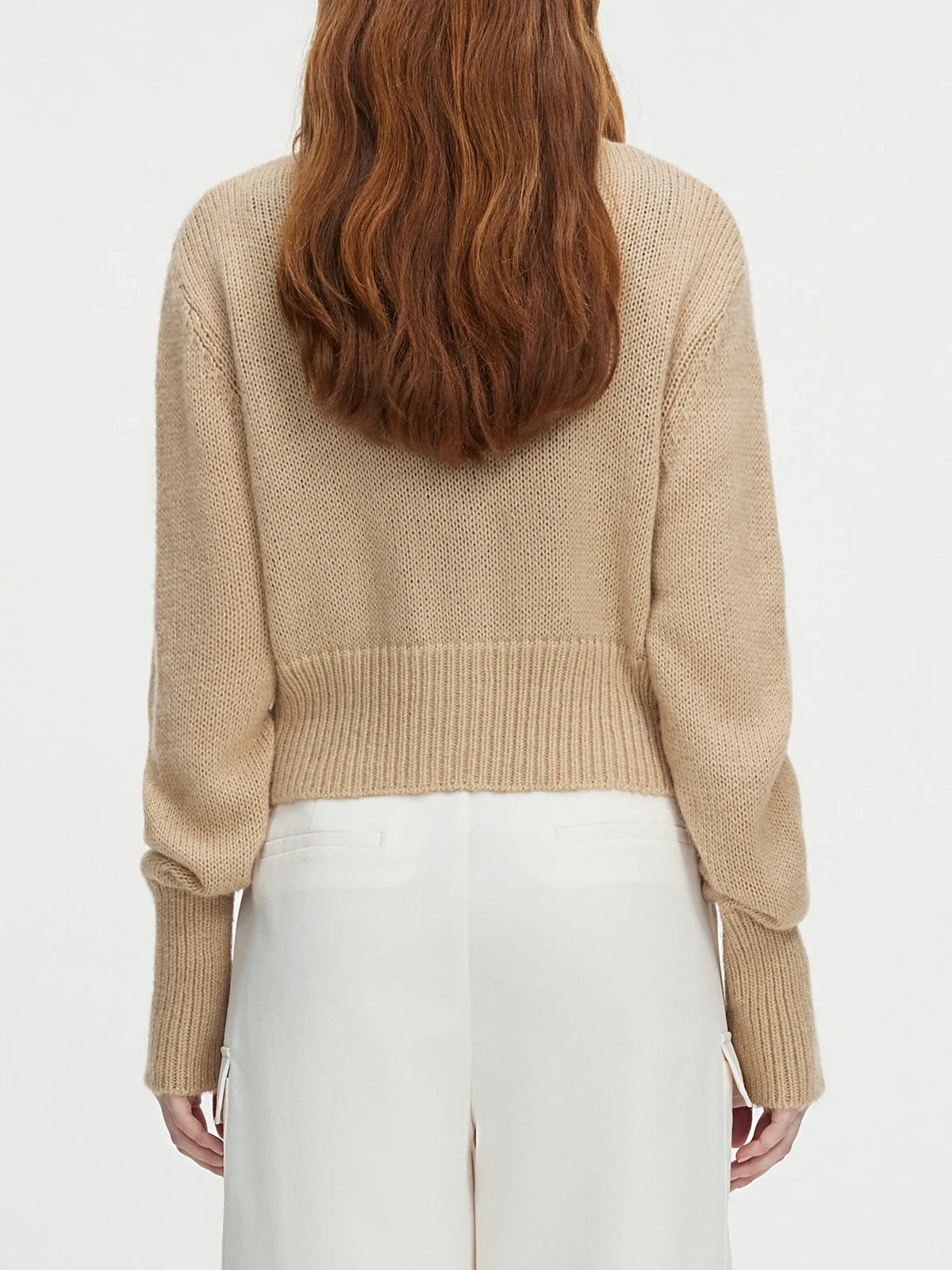 V-neck Long Sleeve Knit Coat Cardigan
