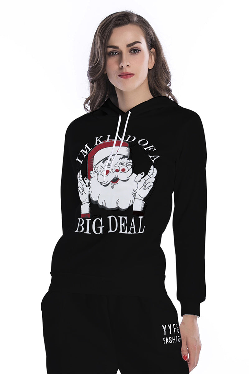 Santa Claus Print Pullover Sweatshirt - Mislish