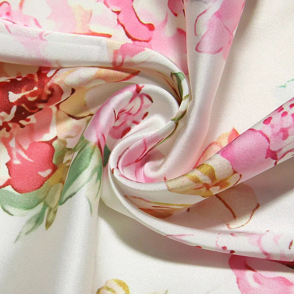 Satin Floral Pencil Maxi Dress - View 6