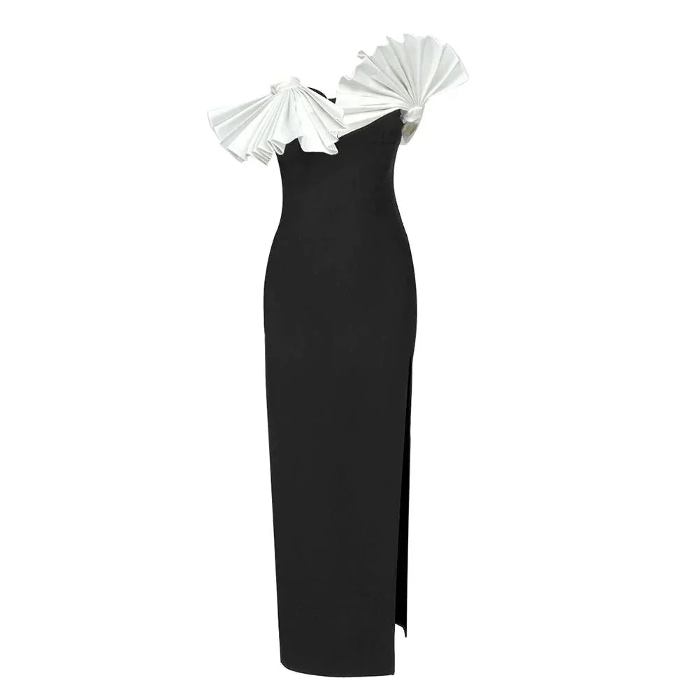 Strapless Oversized Bow Front High-Slit Maxi Gown 13