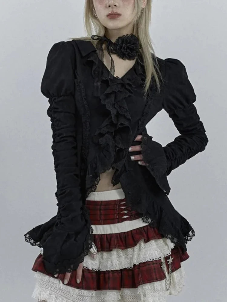 Antique Extended Sleeve Lace Blouse