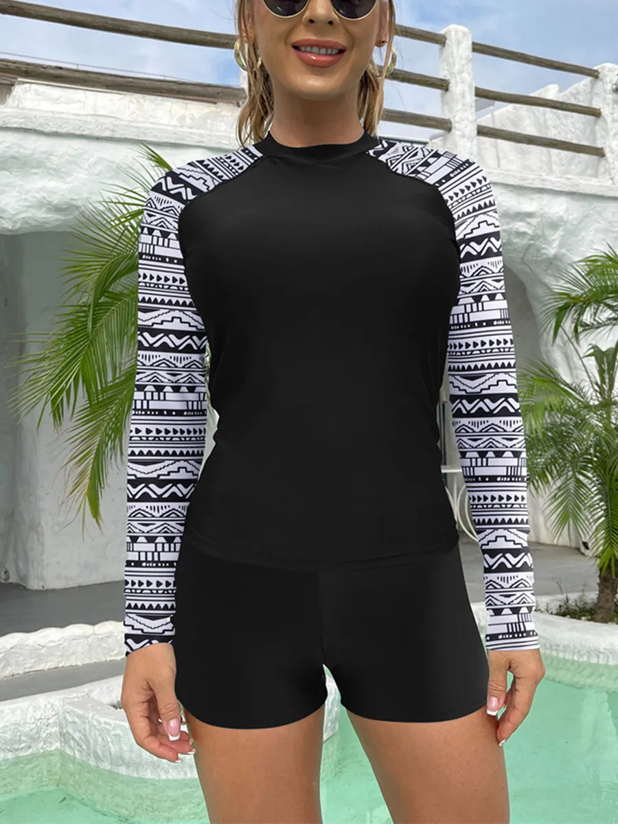 Print Push Up Diving Suit Two Piece Set