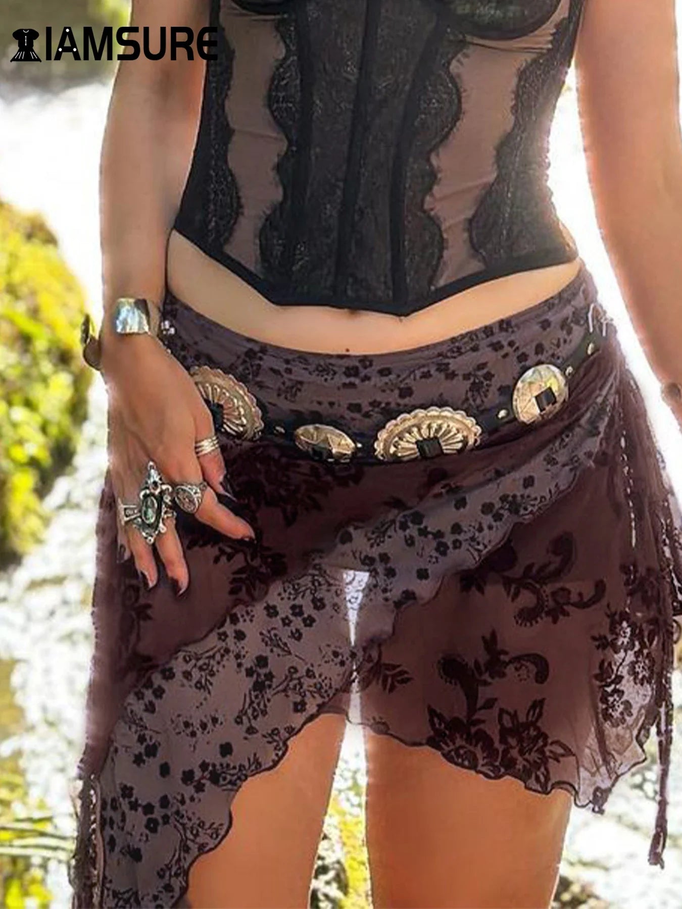 Beach Asymmetrical Floral Skirt