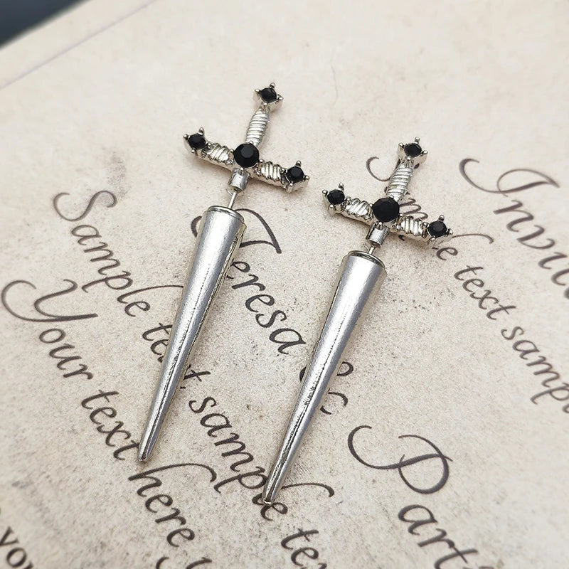 Antique Dim Gothic Blade Stiletto Earring