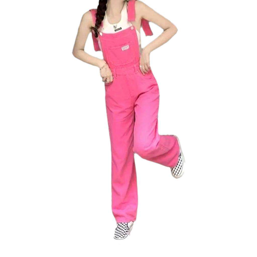 Wide-leg denim jumpsuit for ladies - Fashionpara