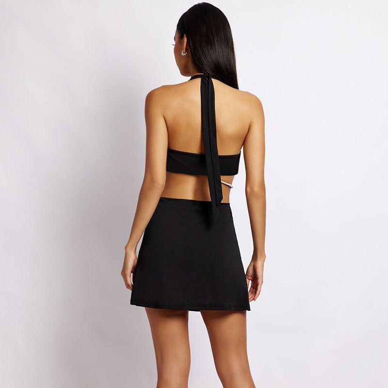 Infinity��Halter Diamante Rope Twist Mini Dress