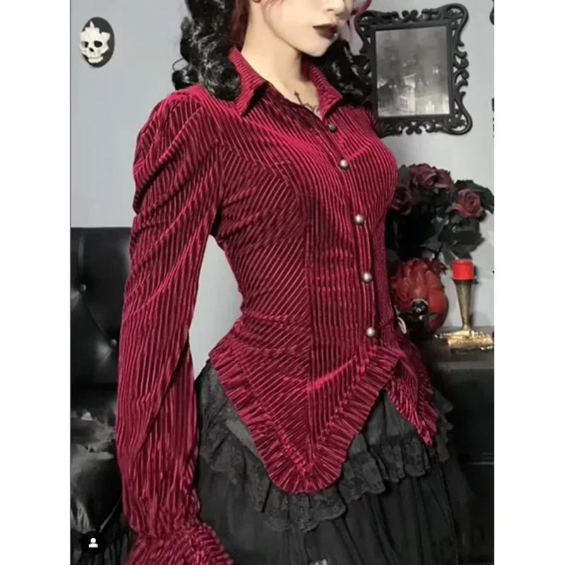Vintage Victorian Folded Gothic Blouse