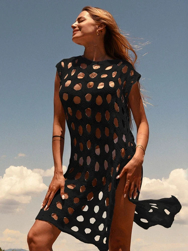 Knitted Hollow Out Bikini Cover Up