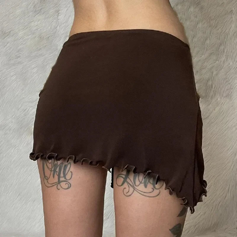 Irregular Drawstring Bandage Skirt