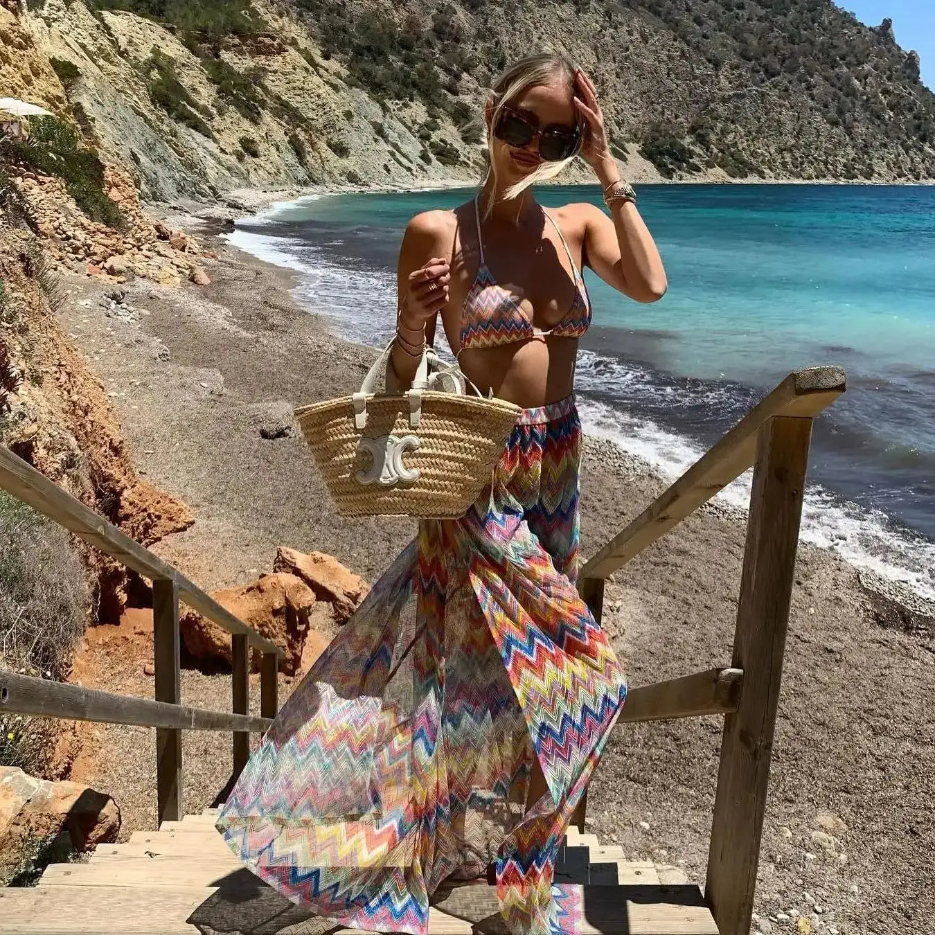 Knot Pants Bandage Three Piece Swimsuit