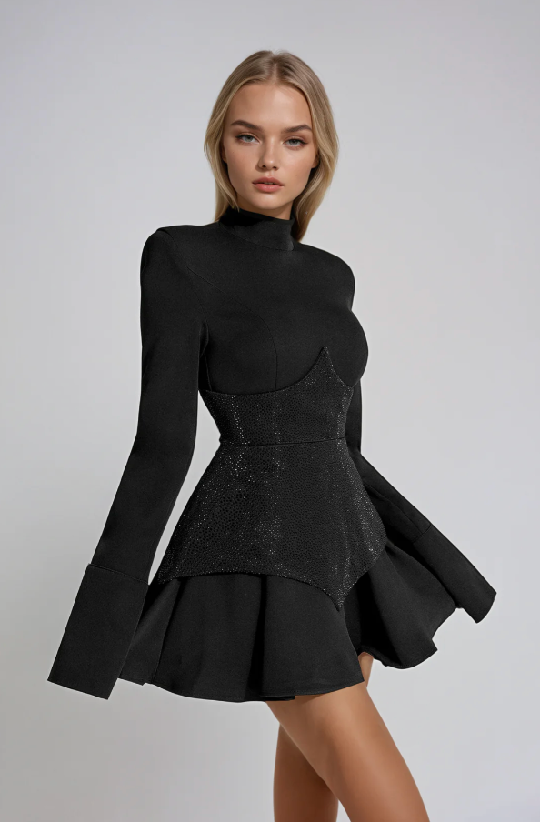 Adrina - Glitter Corset Dress - View 2