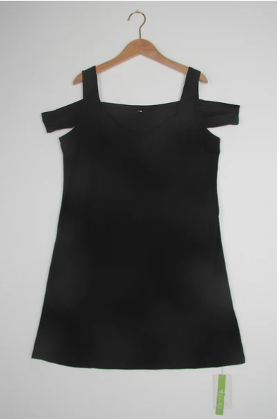 Cold Shoulder V-Neck Shift Mini Dress - View 5