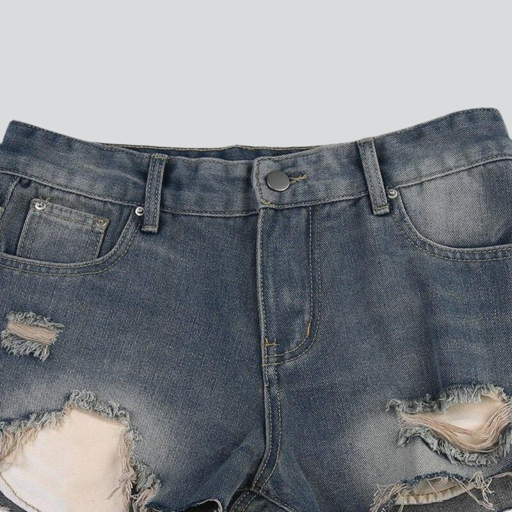 Y2k distressed jean shorts - Fashionpara