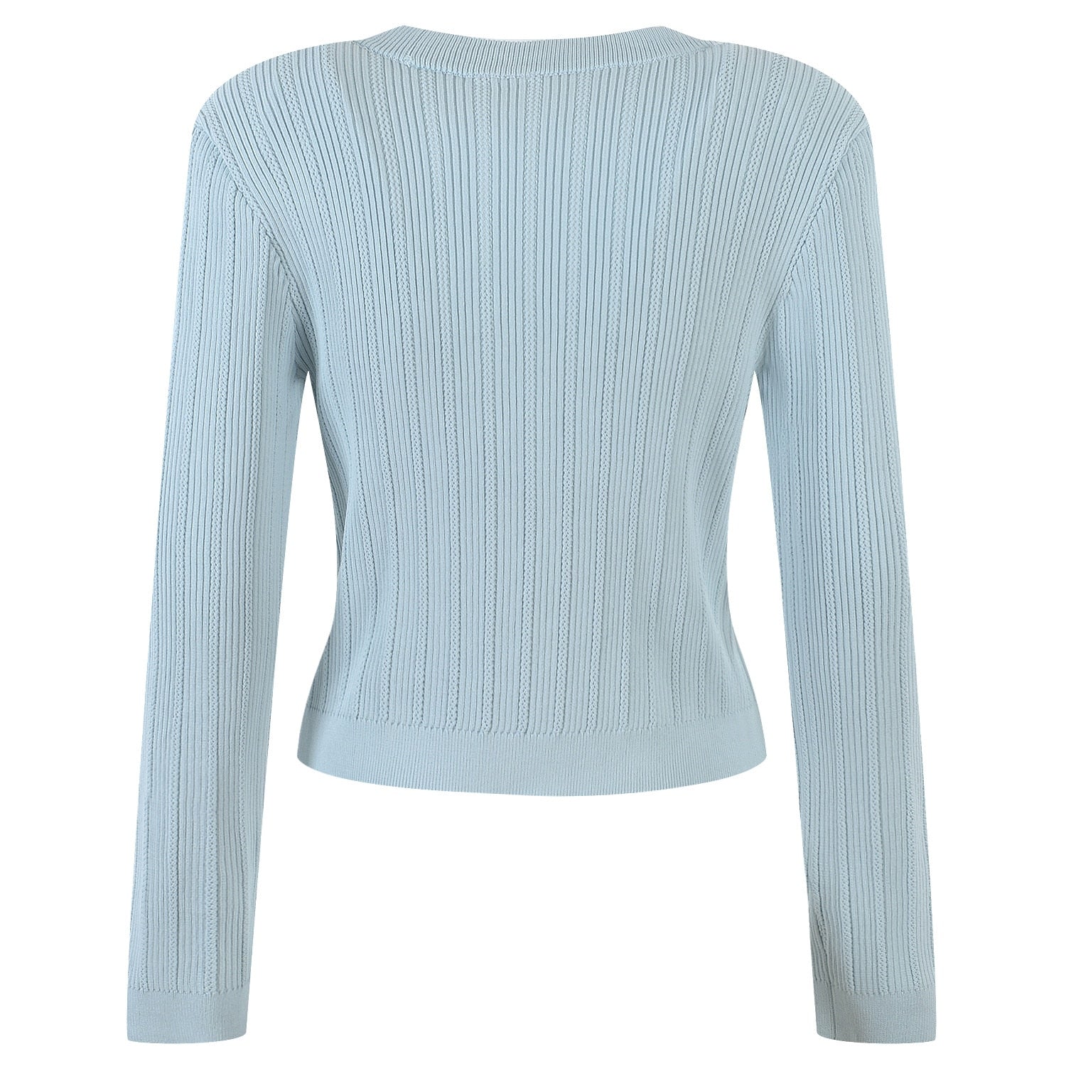 Orro Shop Elegant V-neck Knit Cardigan with Gold Buttons