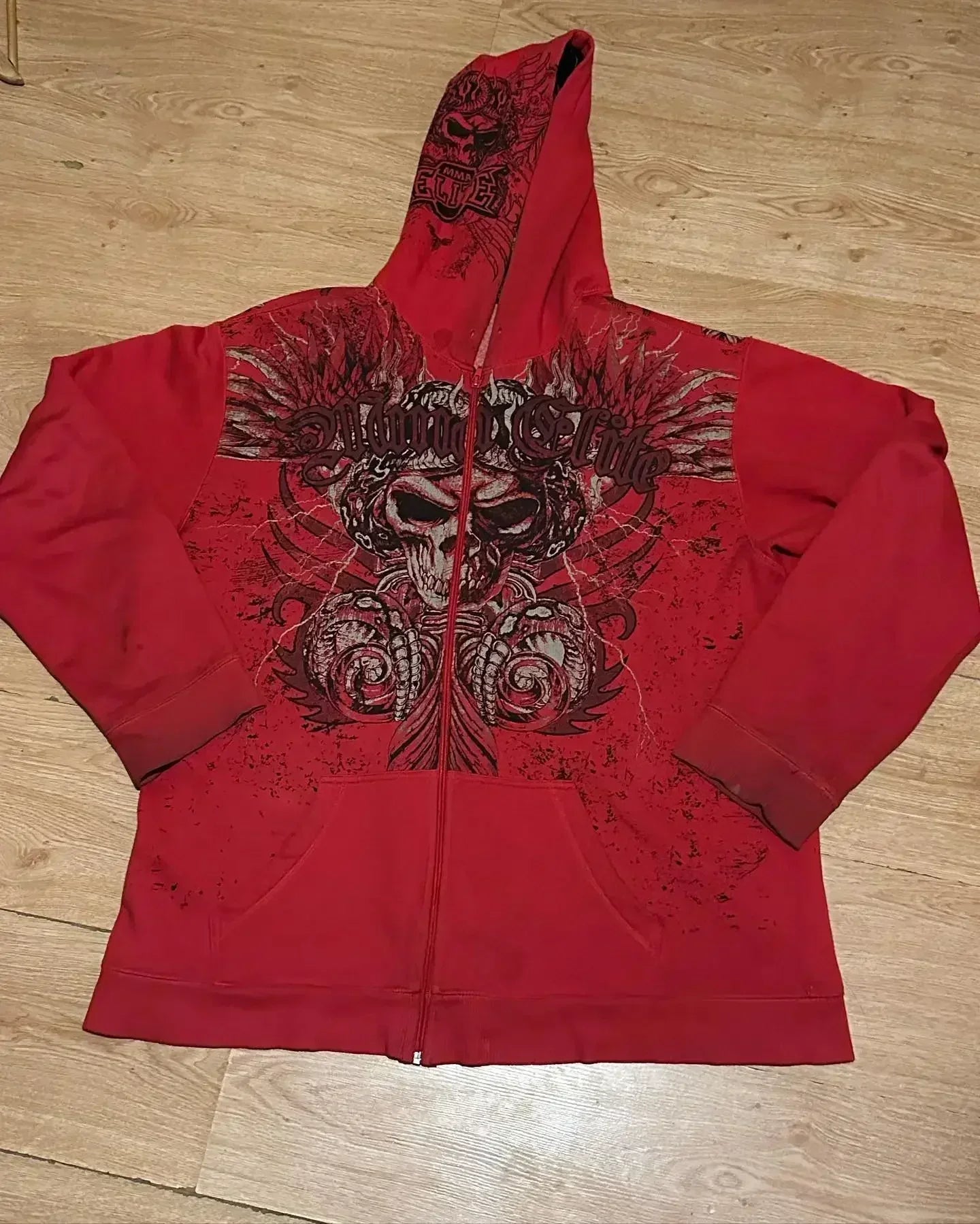 Y2K Gothic Skull Zipper Hoodie