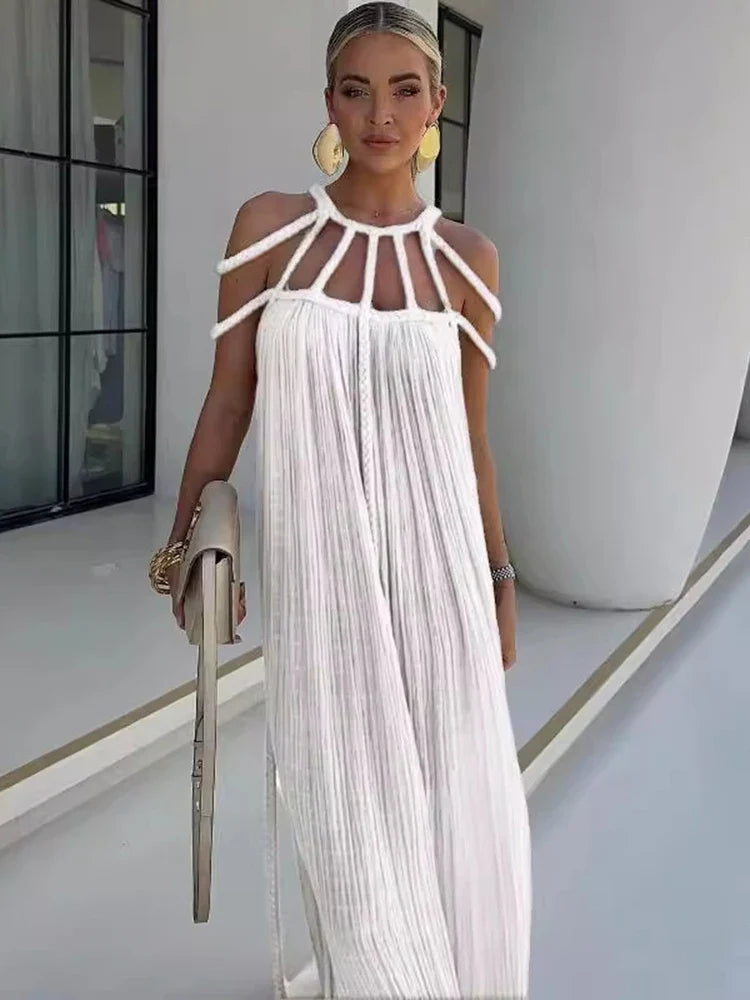 Hollow Out Sleeveless Beach Cover Up