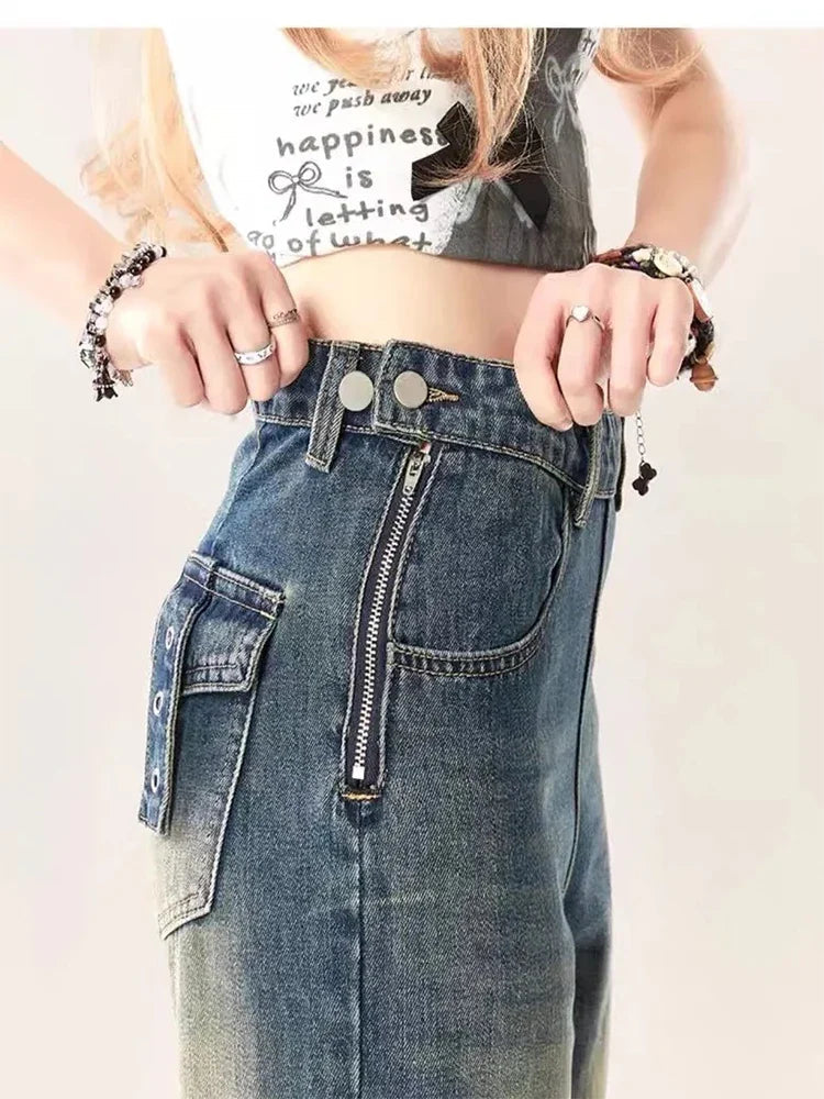 Azure Torn Dark Baggy Harajuku Pant