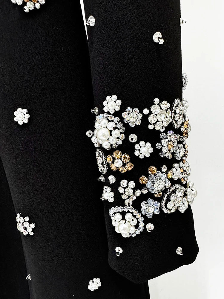 Long Sleeve Luxurious Beaded Maxi Dress - View 5