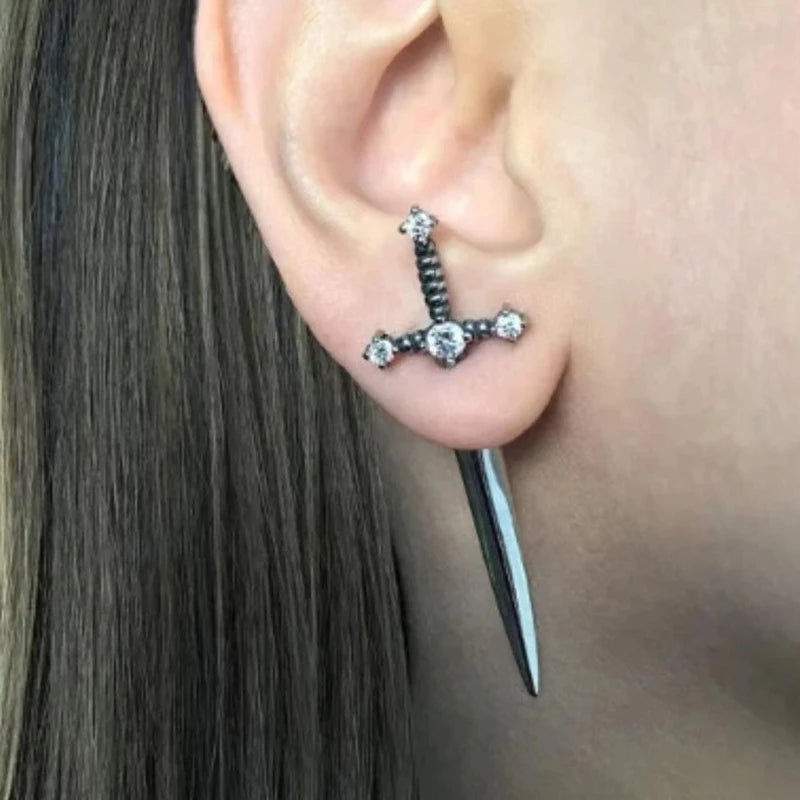 Antique Dim Punk Gothic Blade Dagger Earring