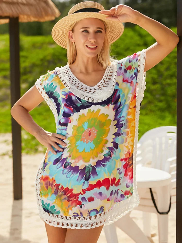 Tie Dye Hollow Beach Cover Up