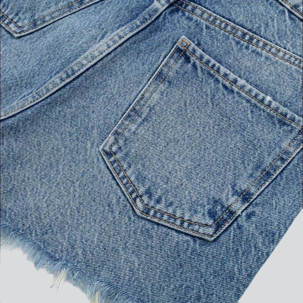 Y2k women's distressed denim shorts - Fashionpara