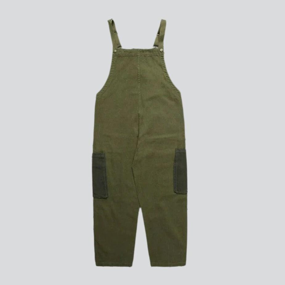 Workwear khaki men's denim dungaree - Fashionpara