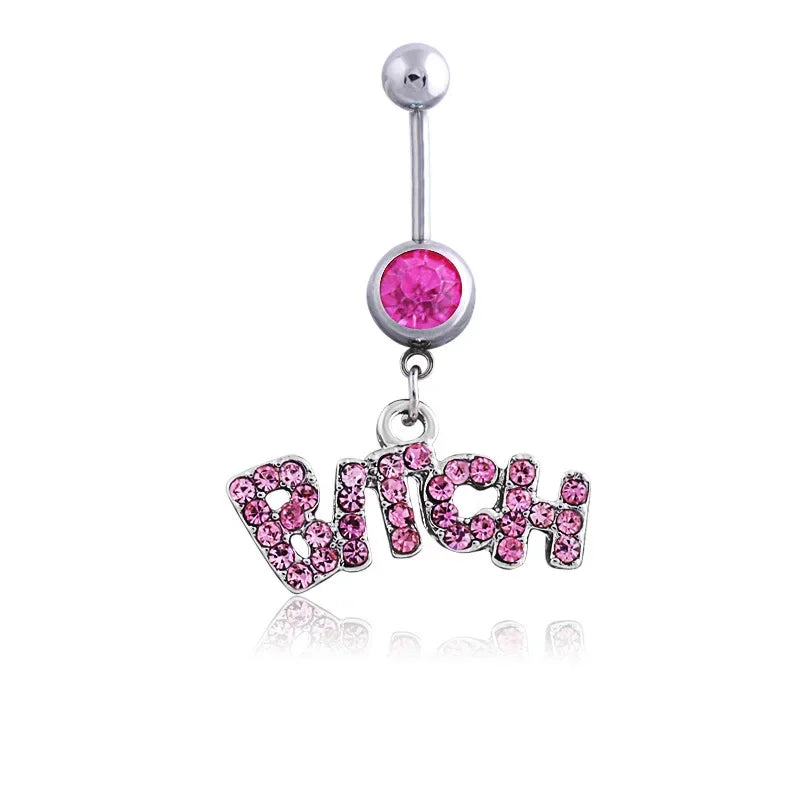 Heavenly Feathers Rose Dark Belly Ring