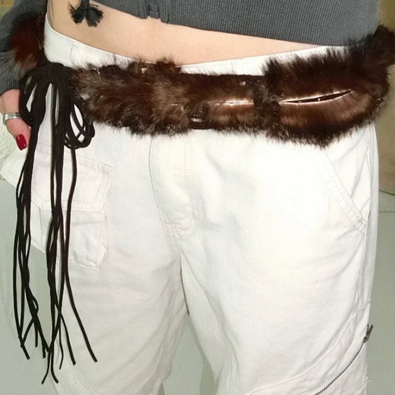 Antique Gothic Hairy Patchwork Bind Girdle