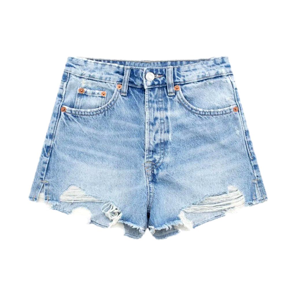 Y2k women's distressed denim shorts - Fashionpara