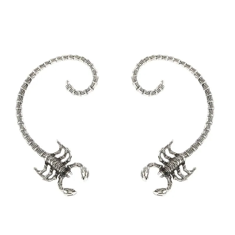Rebellious Dark Scorpion Metallic Serpent Clip Earring