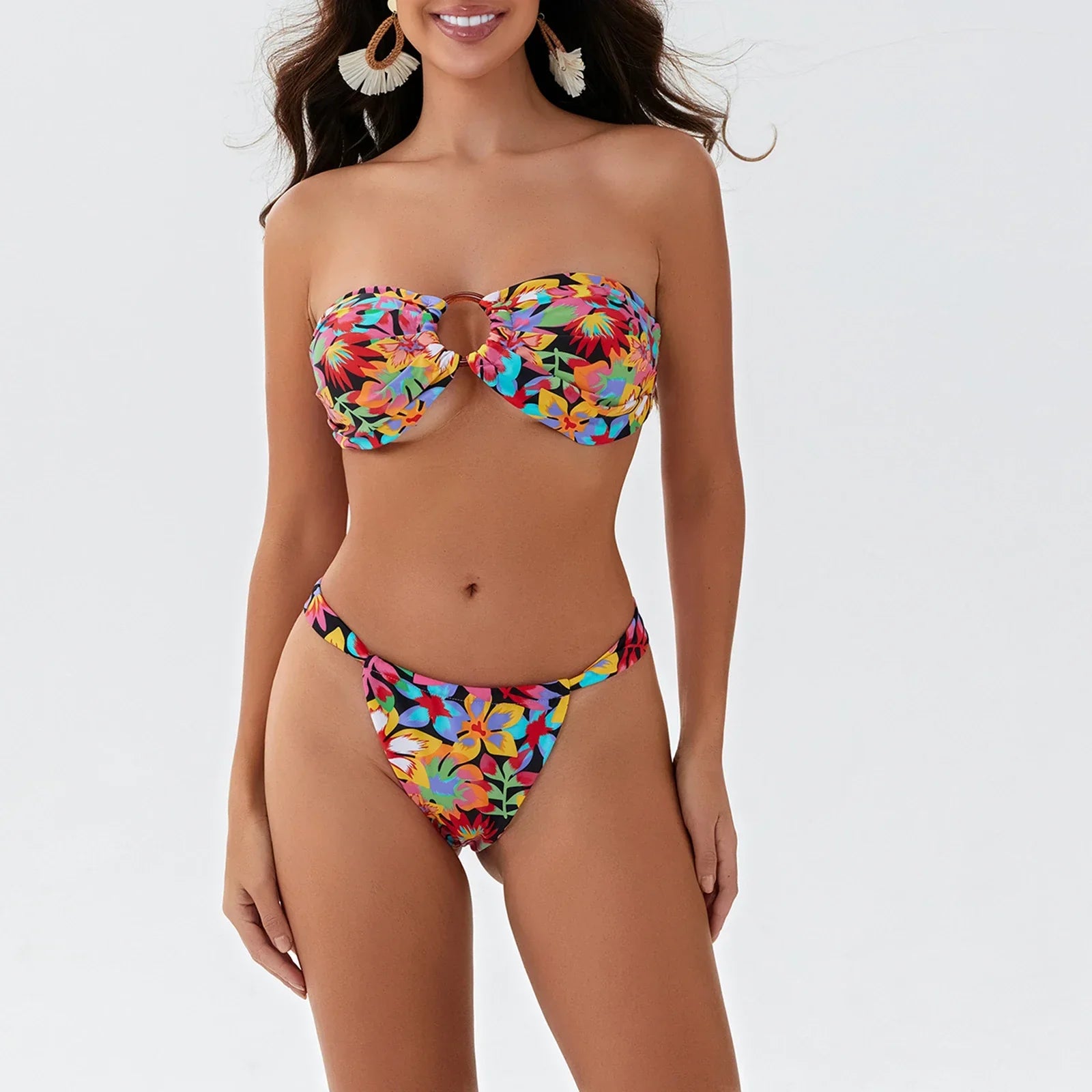 Bowknot Padded Halter Bikini Set - Fashionpara