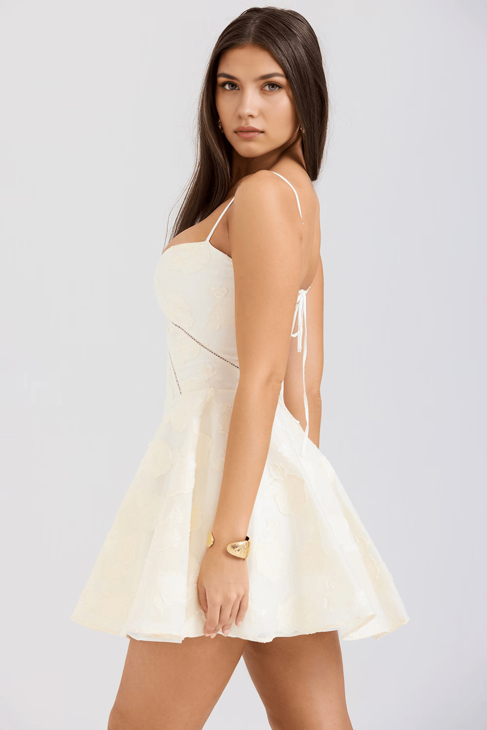 Sweetheart Strappy Textured Fit and Flare Mini Dress 7