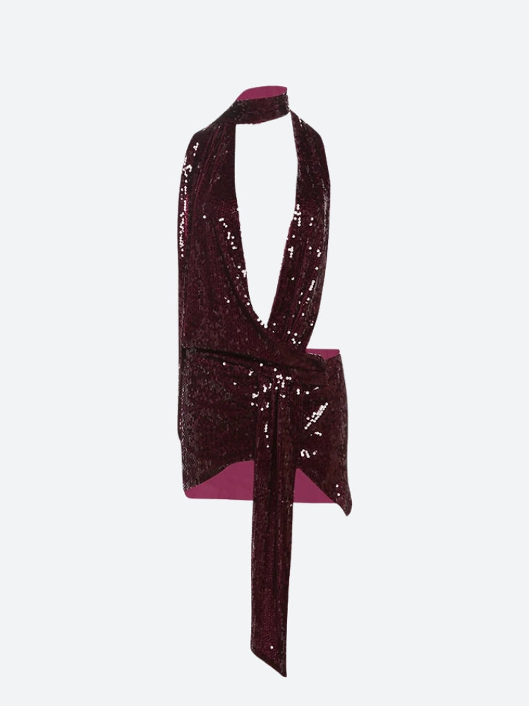 Sequin Halter Neck Backless Mini Dress - View 5