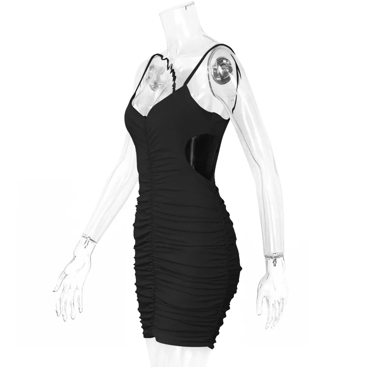 Ruched Cutout Spaghetti-Strap Bodycon Mini Dress 5