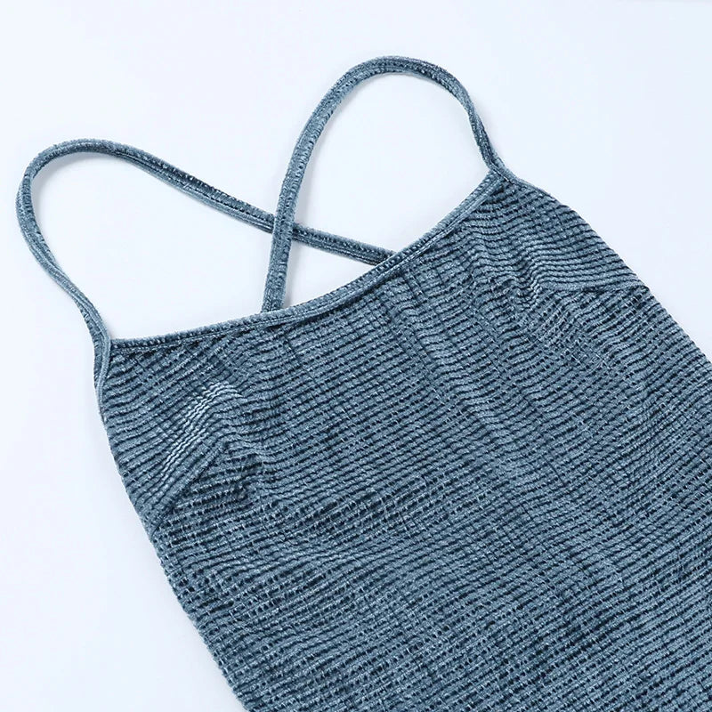 Washed Knit Scoop Neck Strappy Back Maxi Dress 5