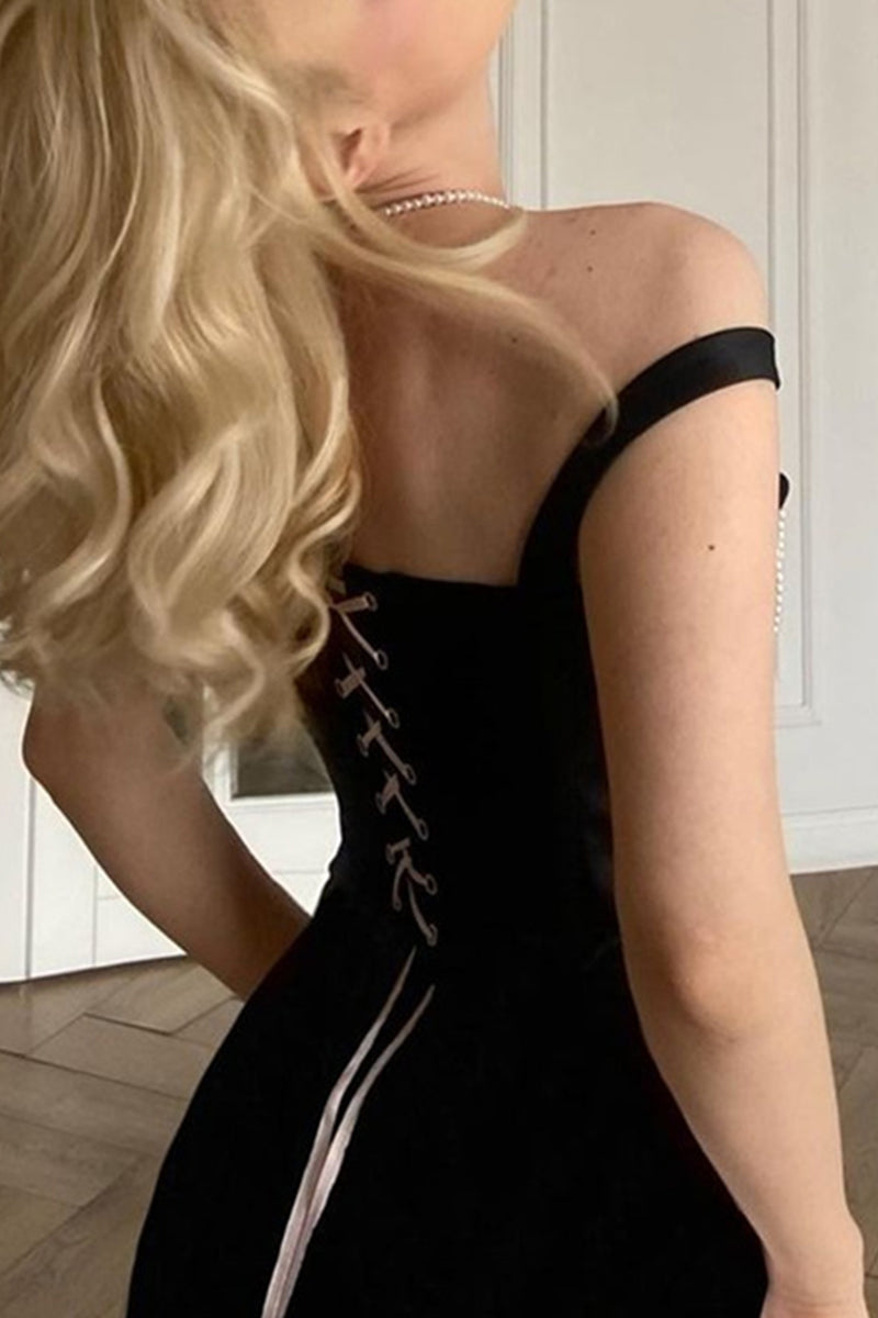 Sexy Cross Straps Pearls Decor Square Neck Tops - Fashionpara