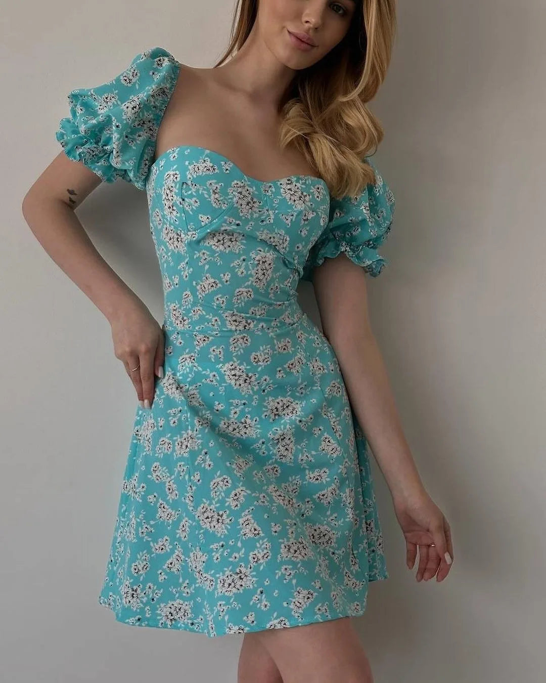 Sexy Floral Print Wrap Floral Dress