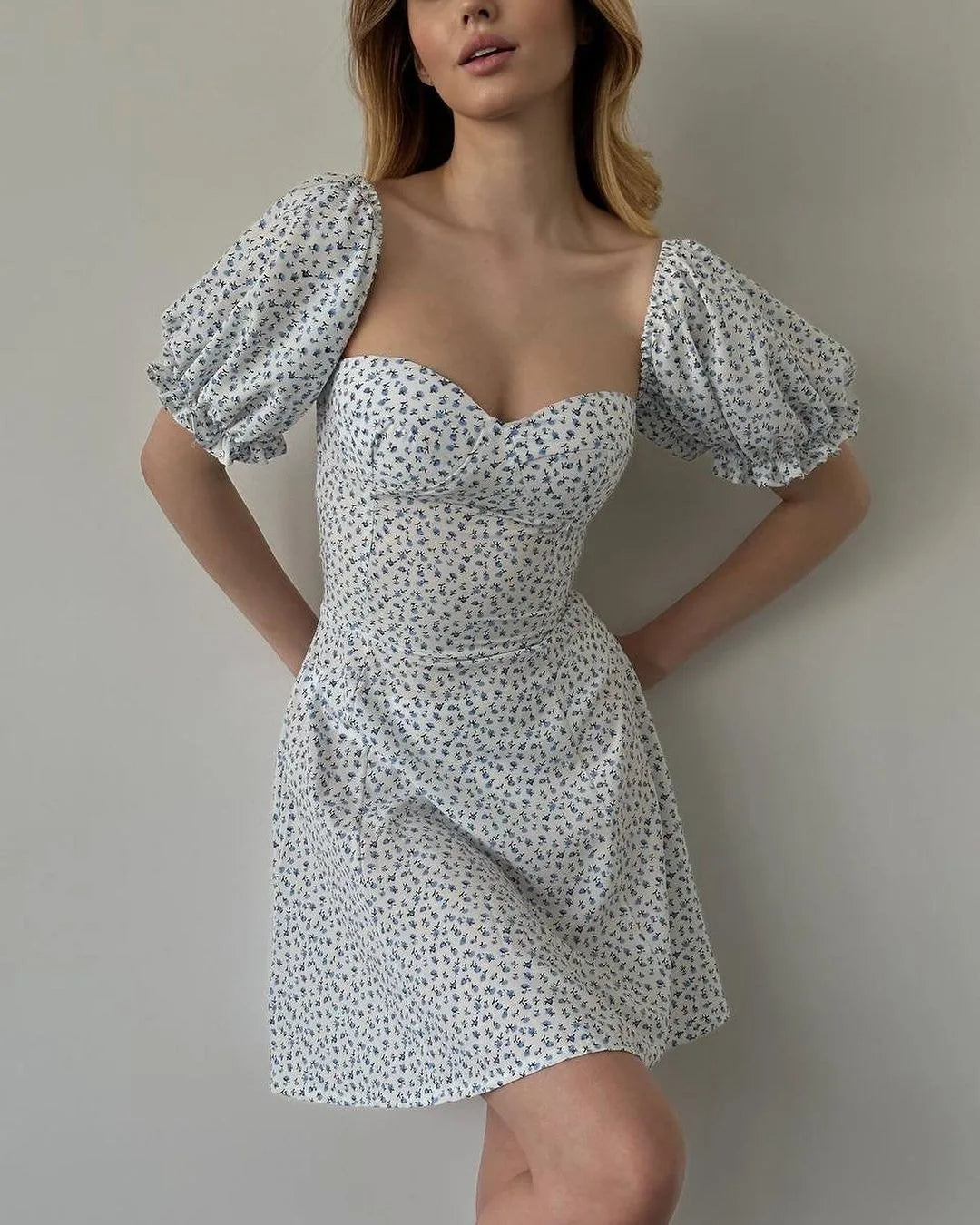 Sexy Floral Print Wrap Floral Dress