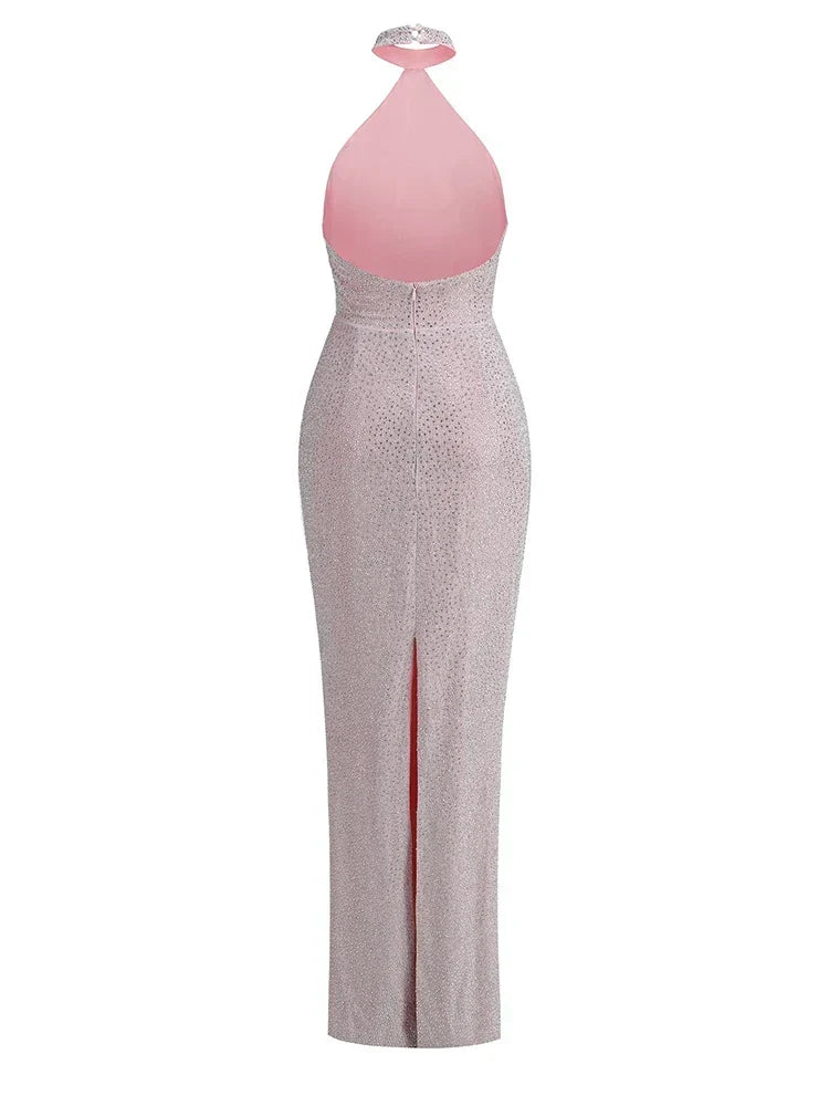 Sequin Halter Neck Embellished Mermaid Gown 4