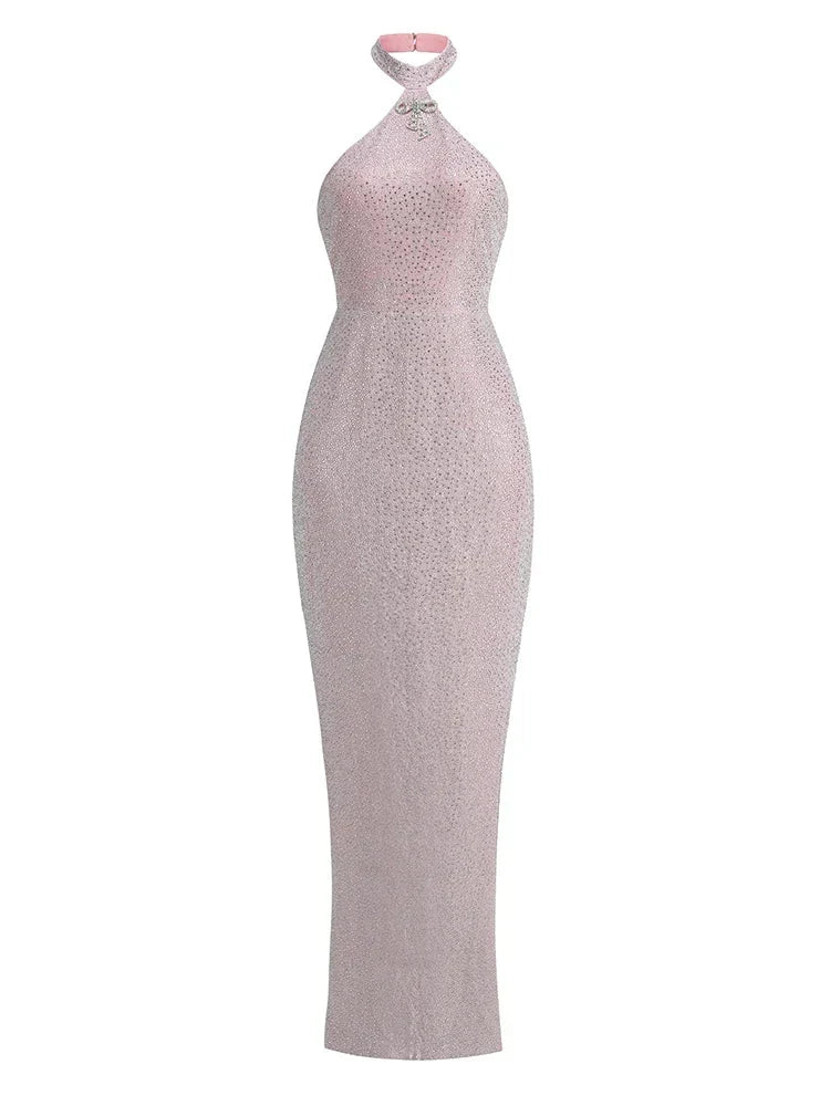 Sequin Halter Neck Embellished Mermaid Gown 3