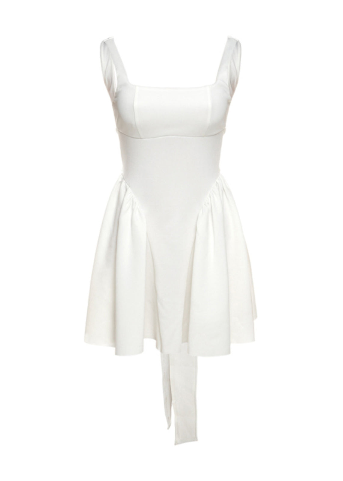 Sexy White Backless Bow Lace Up Mid Dress Summer - View 5